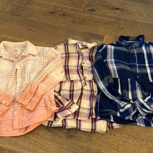 Justice and Sonoma girl long sleeved collard shirts (sz 8)